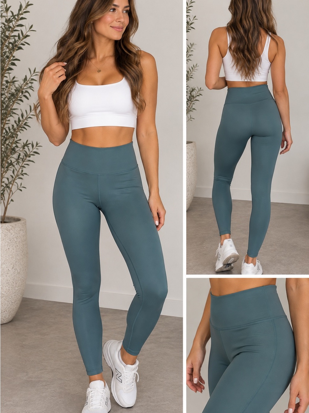 Koral High-Waist Leggings in Teal-Blue